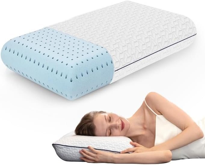 vaverto cooling gel memory foam pillow in use