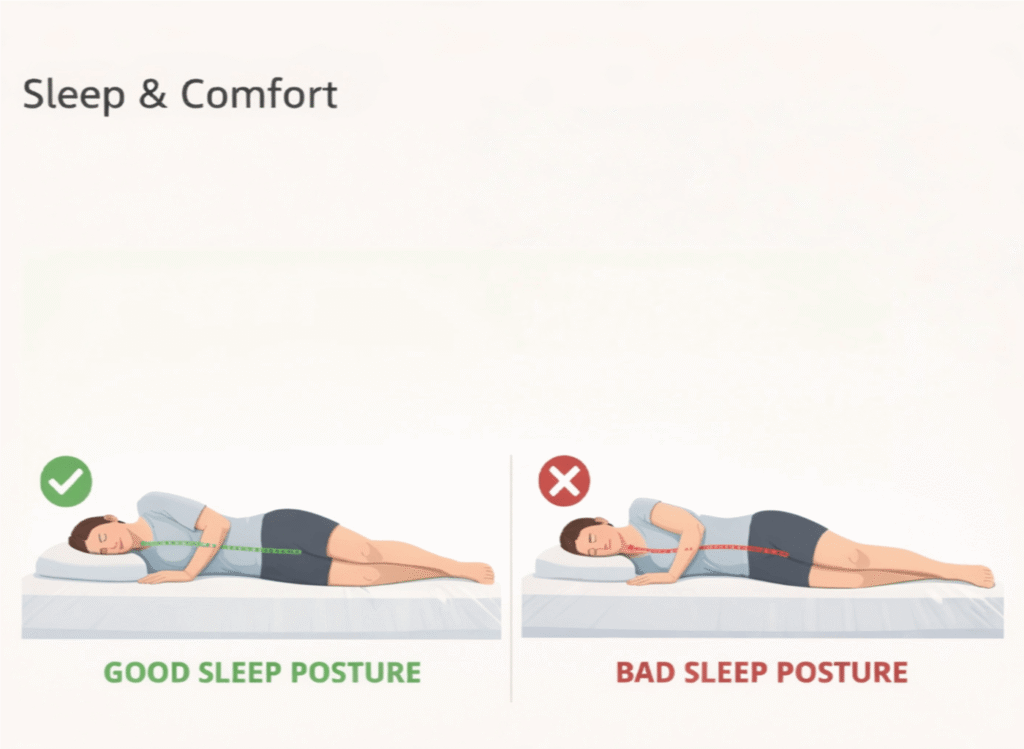 Sleep products-good vs bad sleep posture