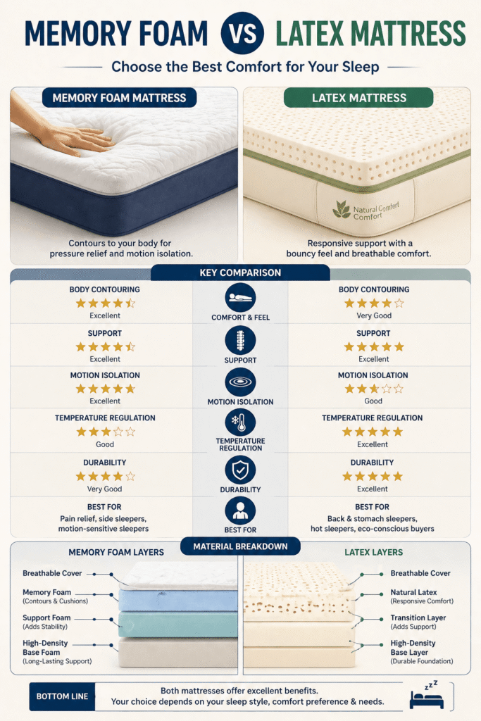 memory foam vs latex mattress